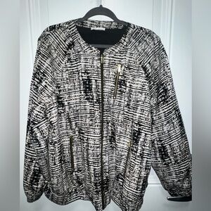 Calvin Klein Zip Front Abstract Print Jacket – Approx Size 14